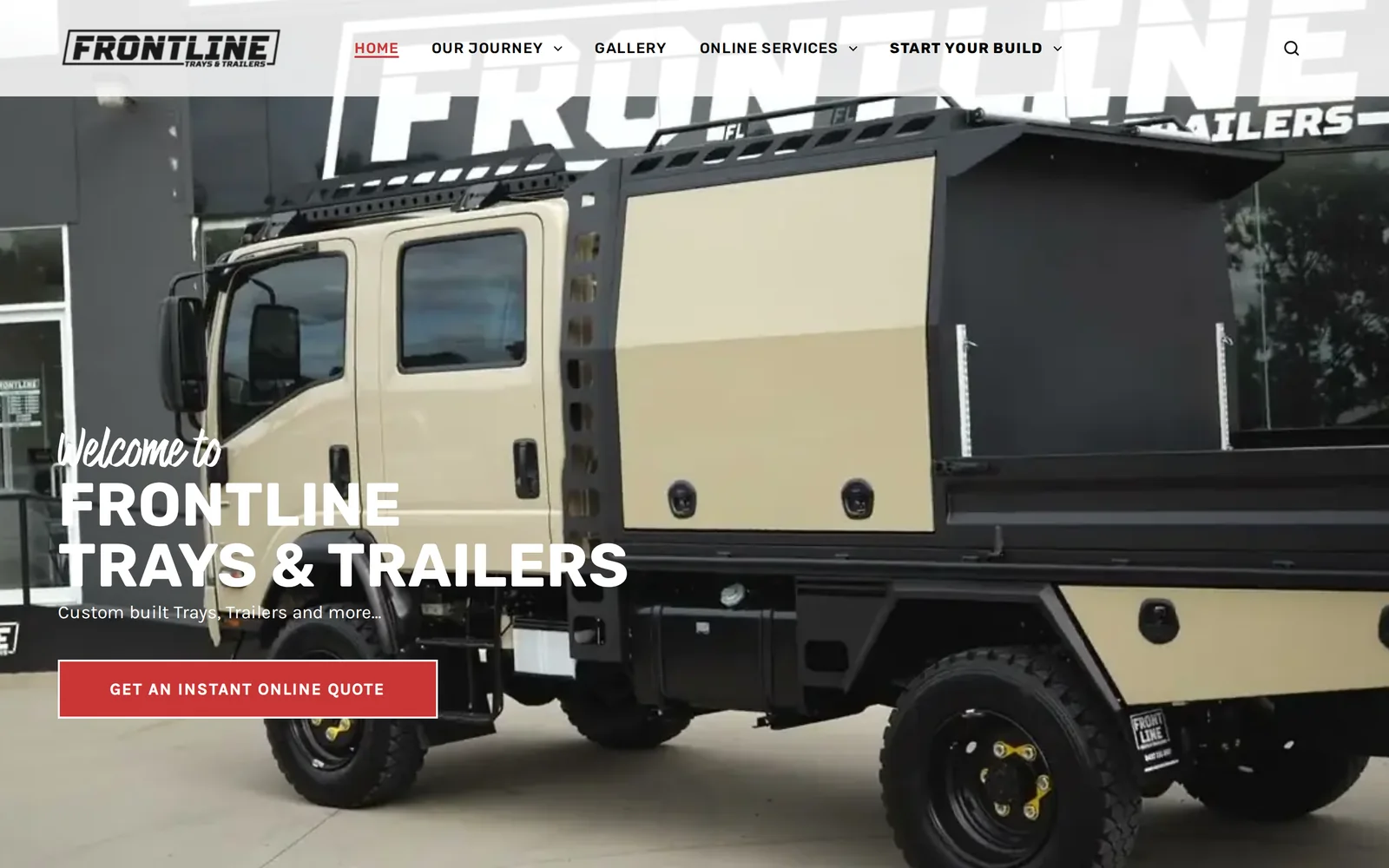 The Frontline Trays &amp; Trailers website homepage