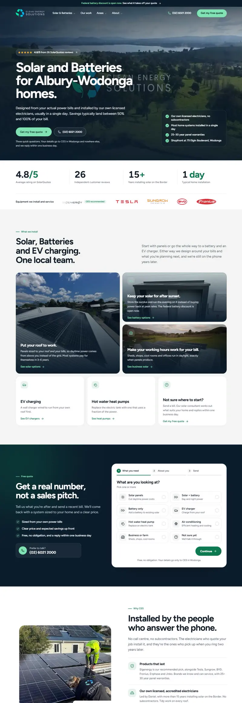 The Clean Energy Solutions website built by Automatrix