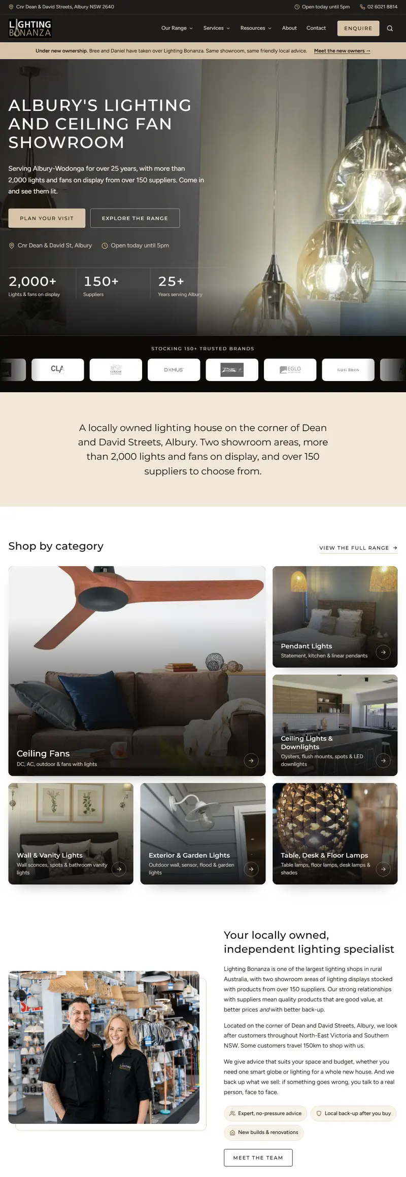The Lighting Bonanza website built by Automatrix