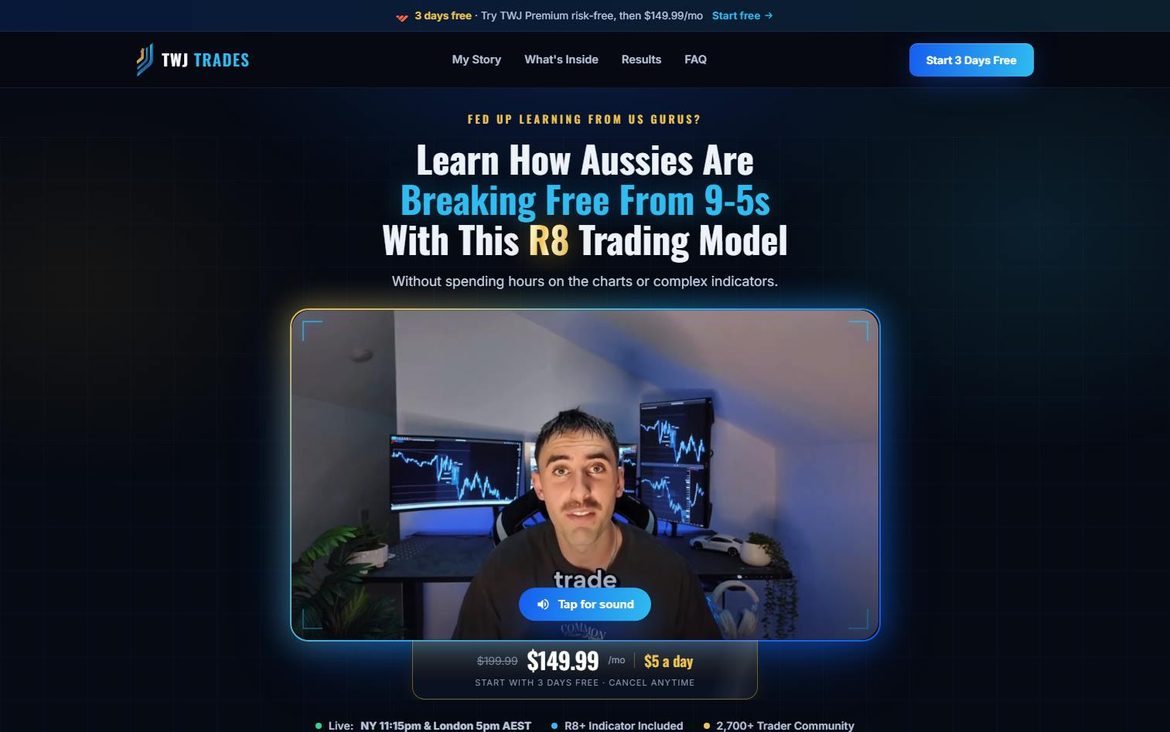 The TWJ Trades homepage